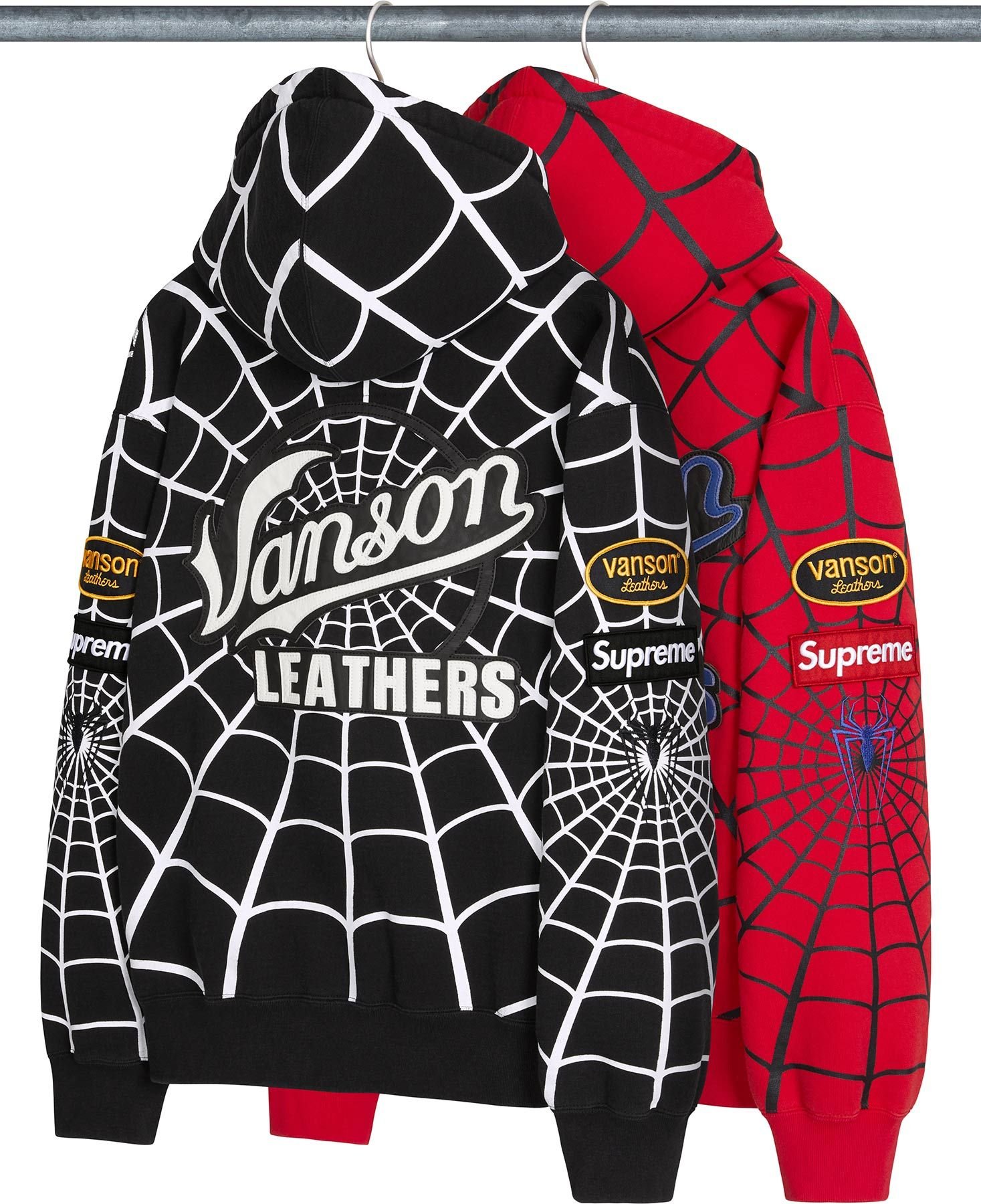 Supreme®/Vanson Leathers® Spider-Man Zip Up Hooded Sweatshirt view 2